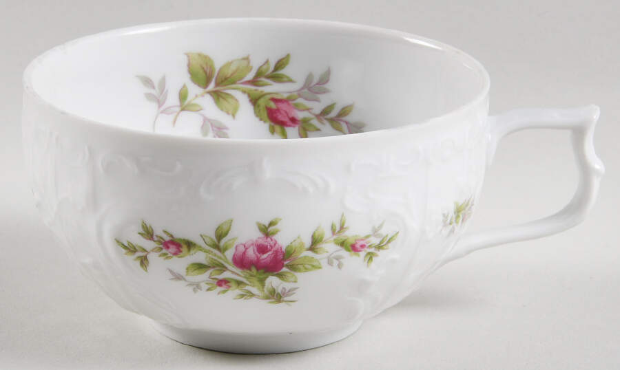 Sanssouci Rose (White, No Trim) Flat Cup by Rosenthal - Continental-1