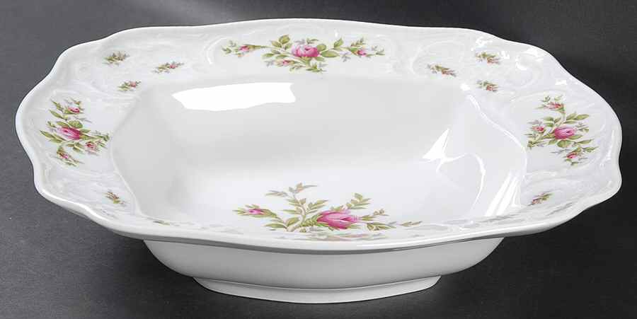 Sanssouci Rose (White, No Trim) 11" Square Vegetable Bowl by Rosenthal - Continental-1