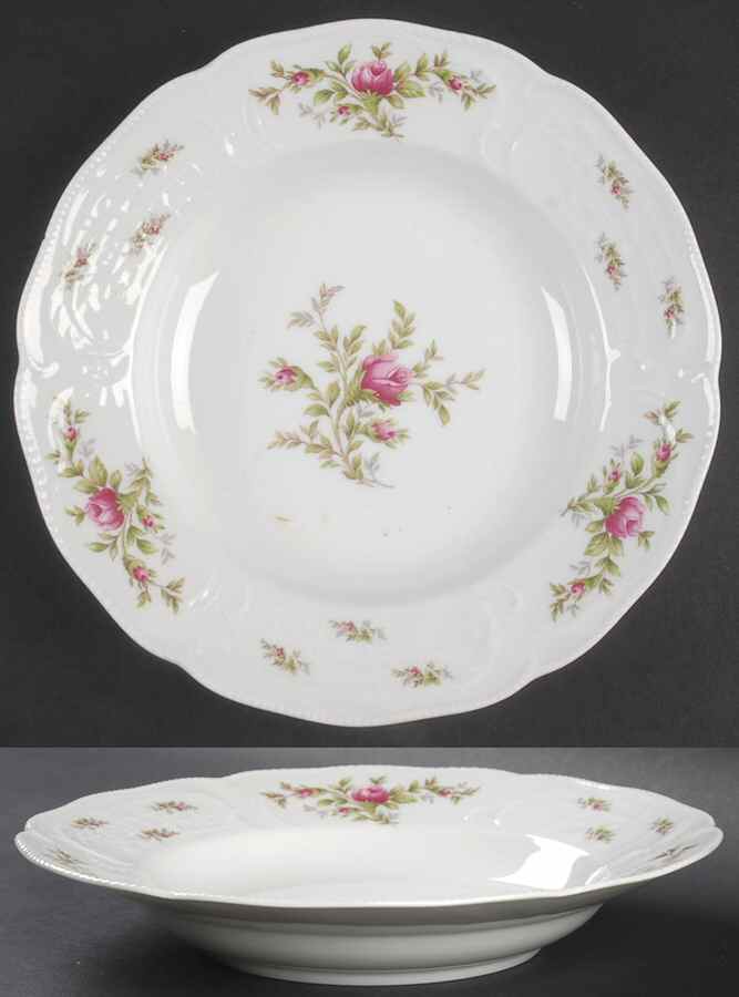 Sanssouci Rose (White, No Trim) Rim Soup Bowl by Rosenthal - Continental-1
