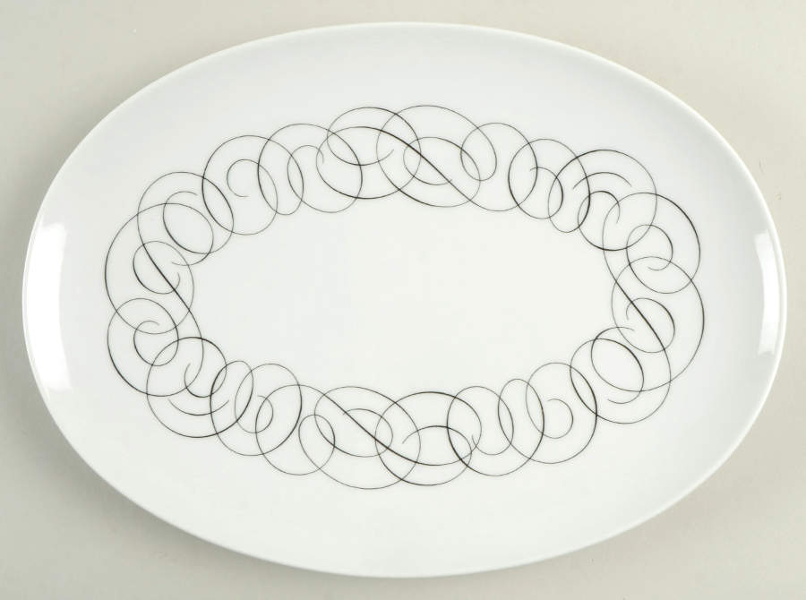 Script 11" Oval Serving Platter by Rosenthal - Continental-1