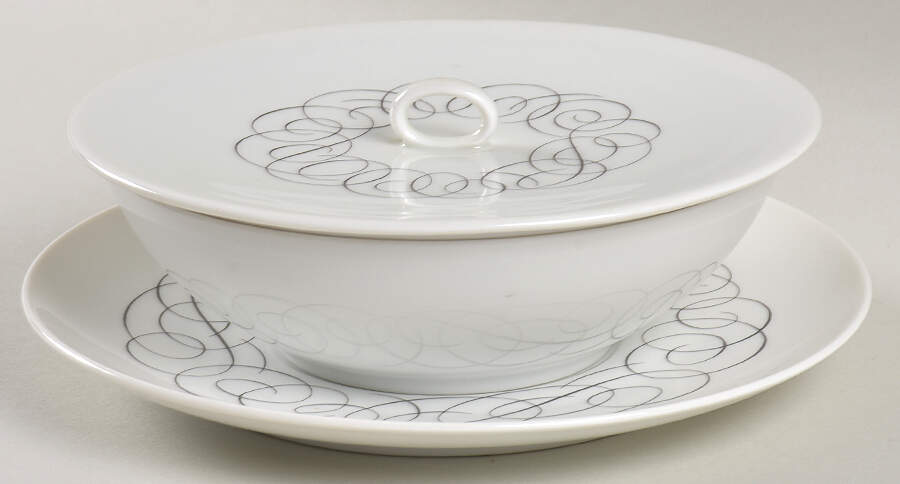 Script Cream Soup/Cereal Bowl & Lid Set by Rosenthal - Continental-1