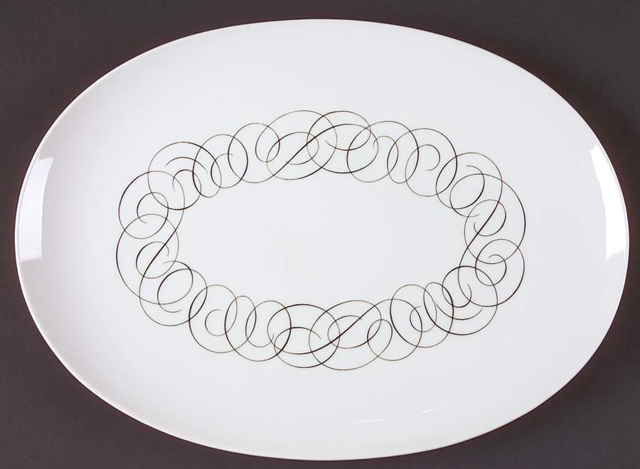 Script 13" Oval Serving Platter by Rosenthal - Continental-1