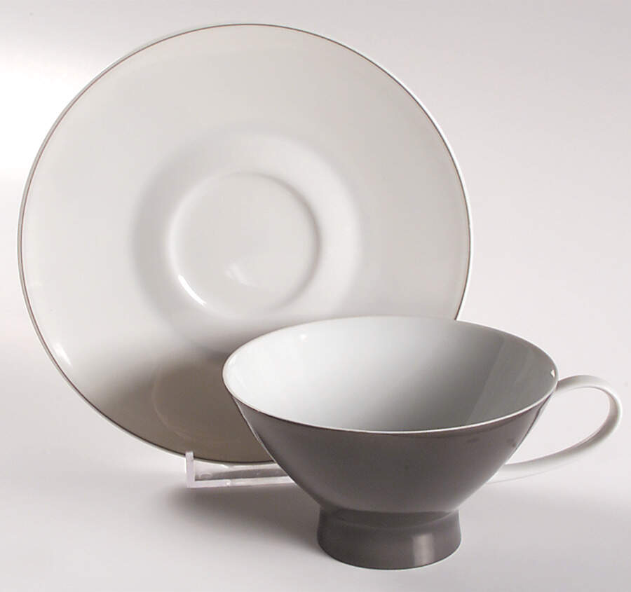 Secunda Gray Footed Cup & Saucer Set by Rosenthal - Continental-1