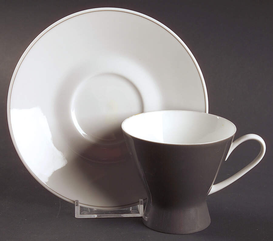Secunda Gray Footed Cup & Saucer Set by Rosenthal - Continental-1