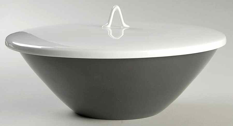 Secunda Gray Lid for Rd Covered Vegetable W/RV9 Base by Rosenthal - Continental-1