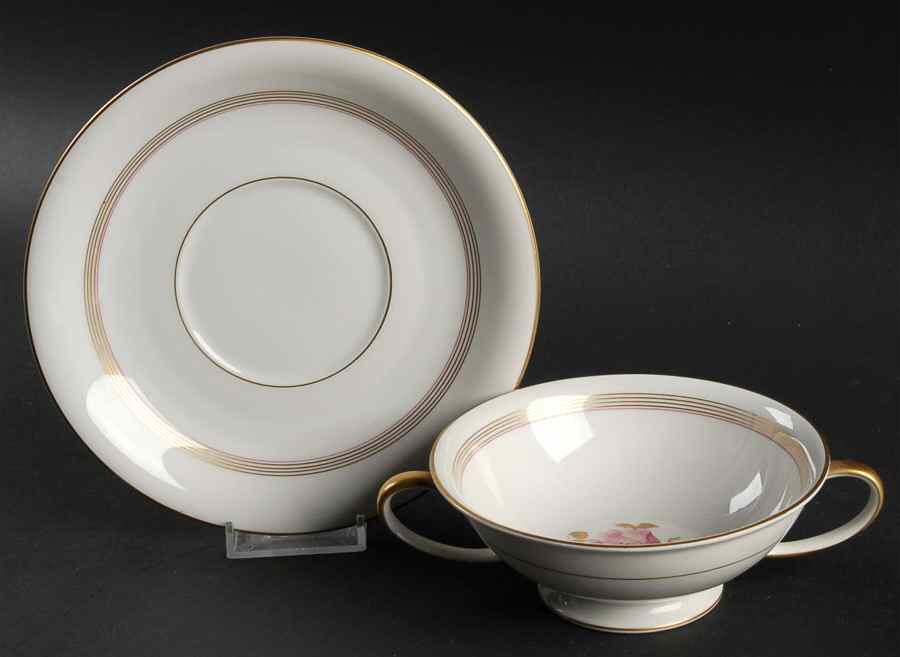 Serenity Footed Cream Soup Bowl & Saucer Set by Rosenthal - Continental-1