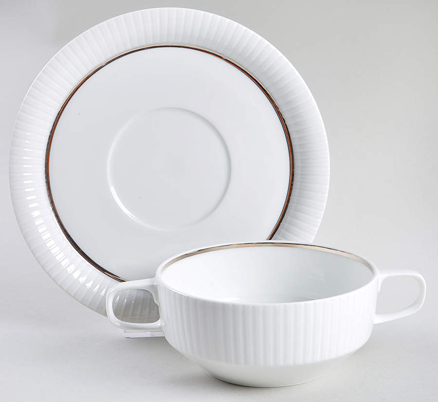 Serenade Flat Cream Soup Bowl & Saucer Set by Rosenthal - Continental-1
