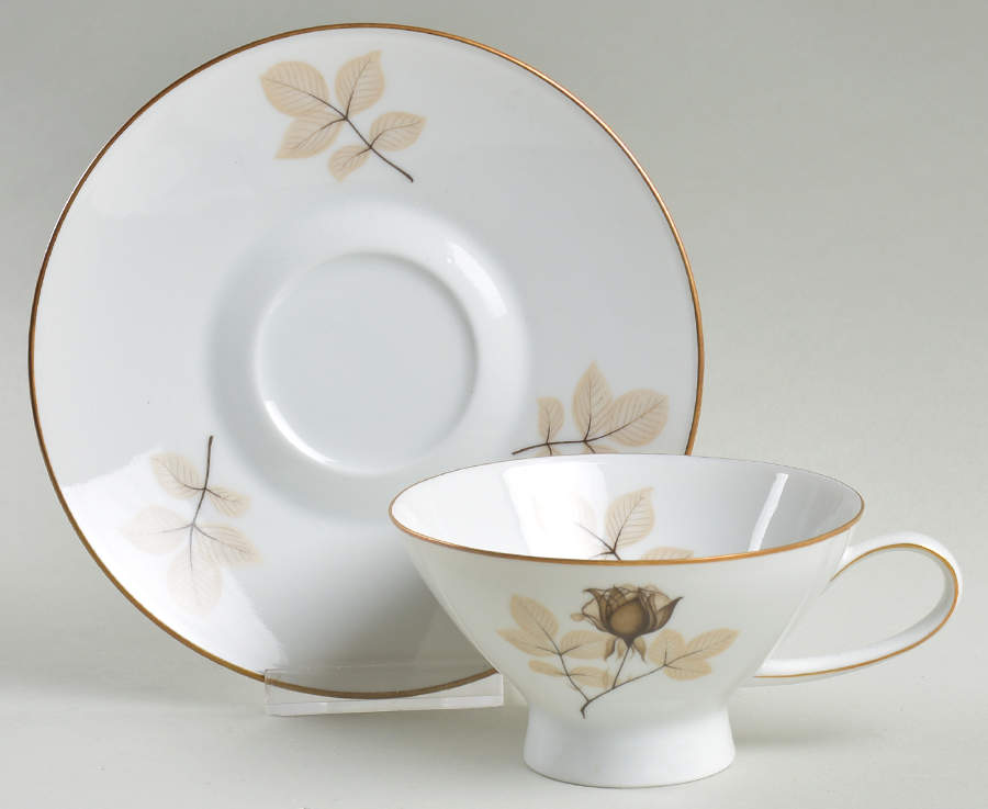 Shadow Rose Footed Cup & Saucer Set by Rosenthal - Continental-1