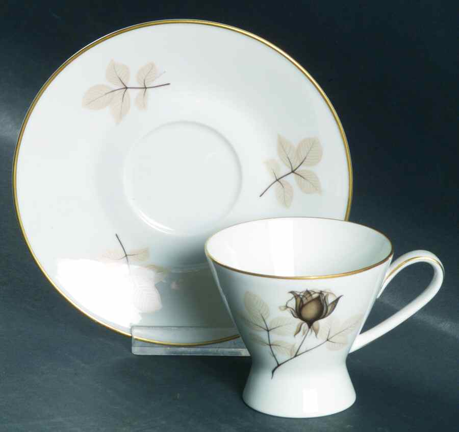 Shadow Rose Footed Demitasse Cup & Saucer Set by Rosenthal - Continental-1