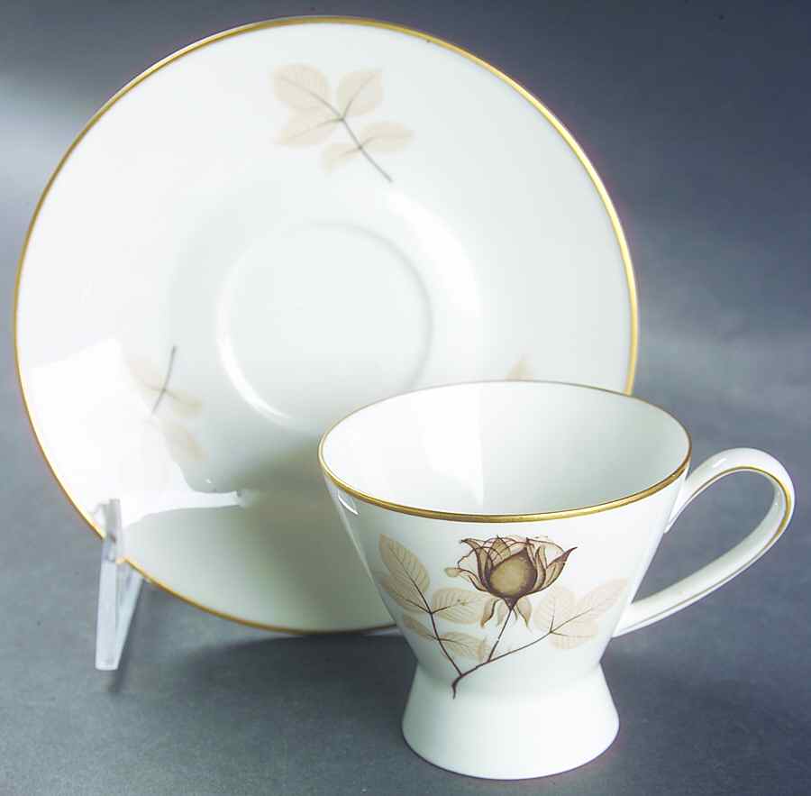 Shadow Rose Footed Demitasse Cup & Saucer Set by Rosenthal - Continental-1