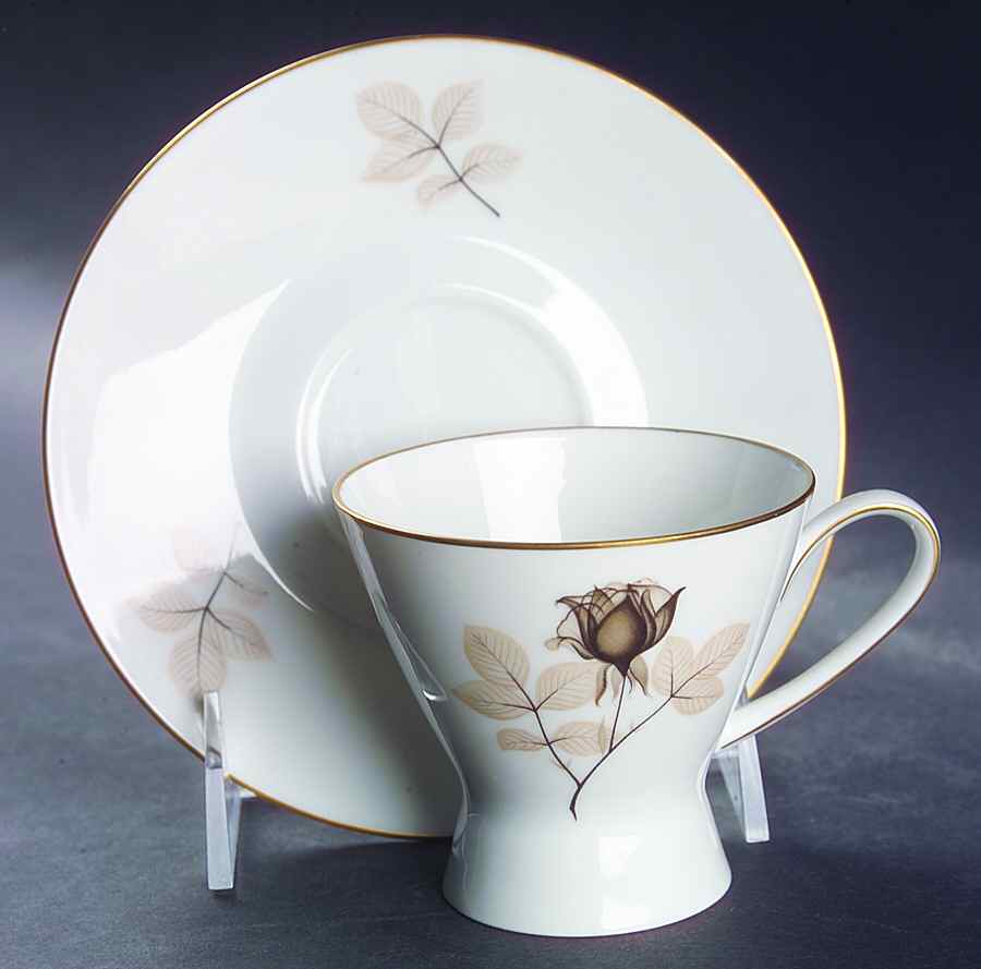Shadow Rose Footed Cup & Saucer Set by Rosenthal - Continental-1