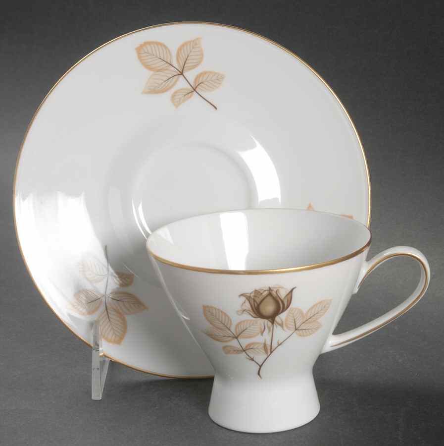 Shadow Rose Footed Cup & Saucer Set by Rosenthal - Continental-1
