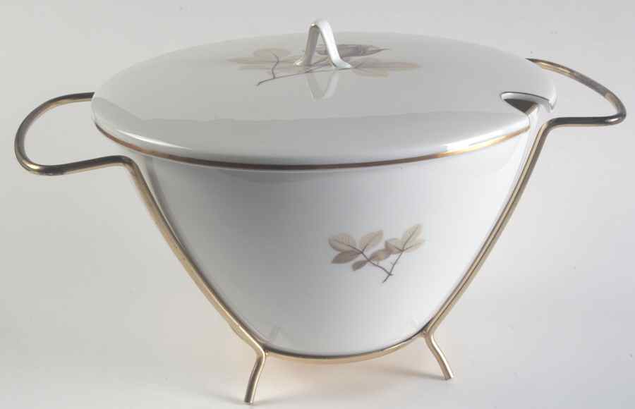 Shadow Rose Tureen & Lid with Metal Stand by Rosenthal - Continental-1