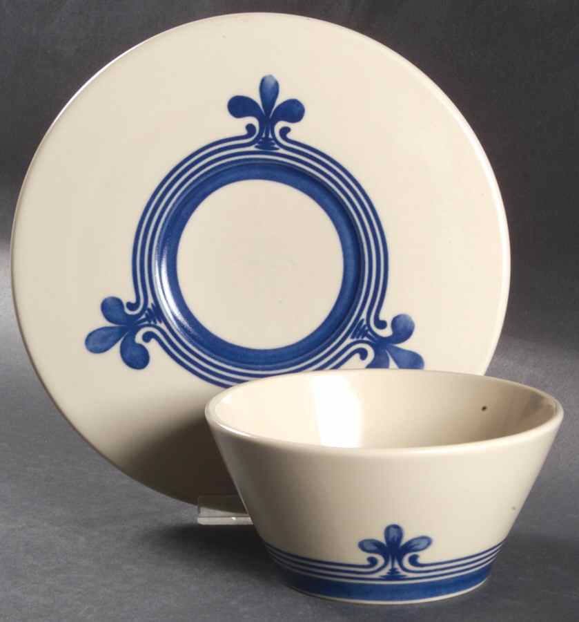 Siena Blue Flat Cream Soup Bowl & Saucer Set by Rosenthal - Continental-1