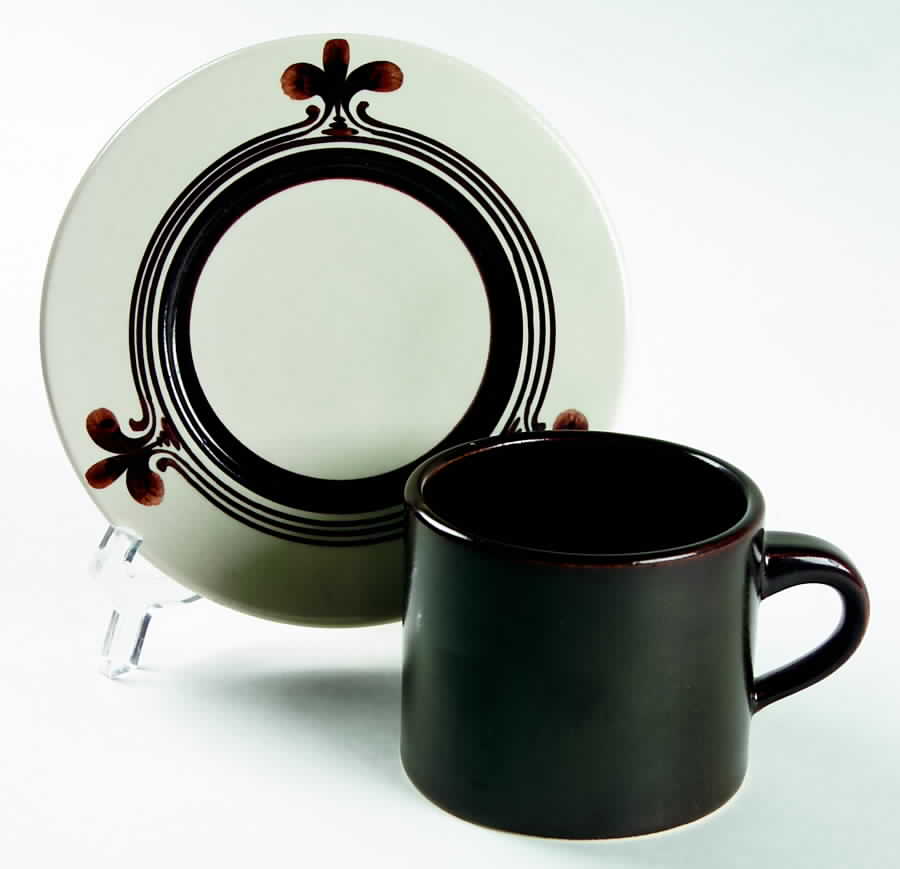 Siena Brown Flat Cup & Saucer Set by Rosenthal - Continental-1
