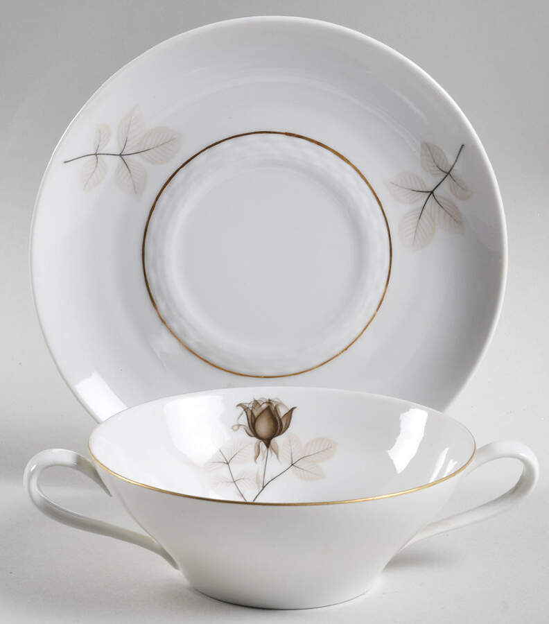 Silhouette Flat Cream Soup Bowl & Saucer Set by Rosenthal - Continental-1