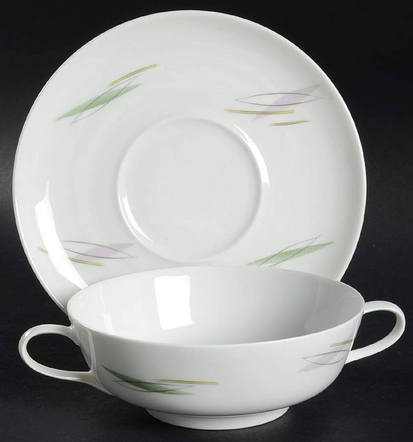 Silvana Footed Cream Soup Bowl & Saucer Set by Rosenthal - Continental-1