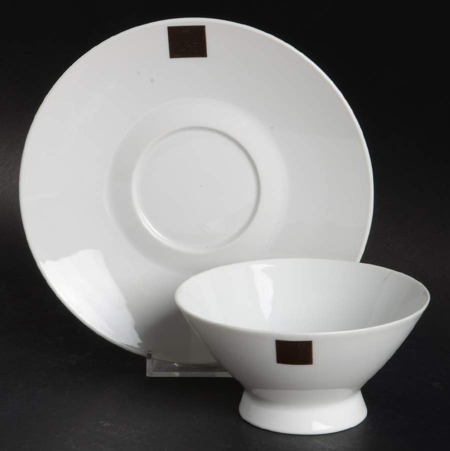 Solitaire Footed Cream Soup Bowl & Saucer Set by Rosenthal - Continental-1