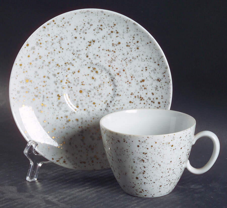 Spatter Flat Cup & Saucer Set by Rosenthal - Continental-1