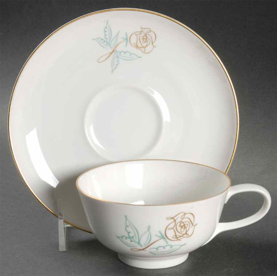 Spencer Rose Flat Cup & Saucer Set by Rosenthal - Continental-1