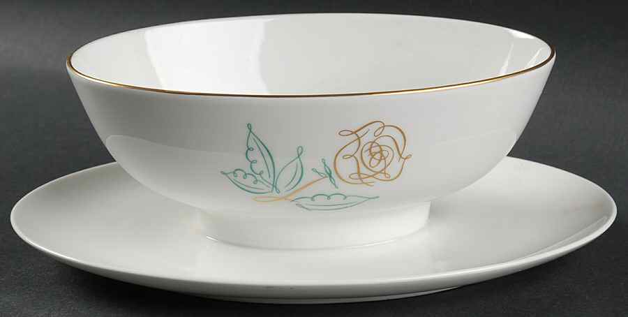 Spencer Rose Gravy Boat with Attached Underplate by Rosenthal - Continental-1