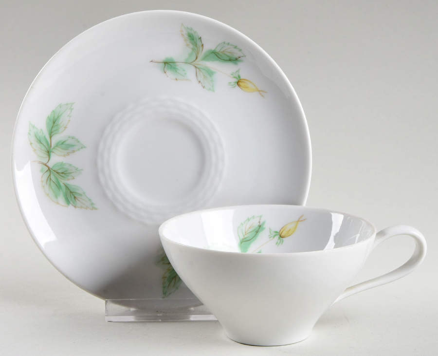 Springtime (Yellow Rose) Flat Cup & Saucer Set by Rosenthal - Continental-1