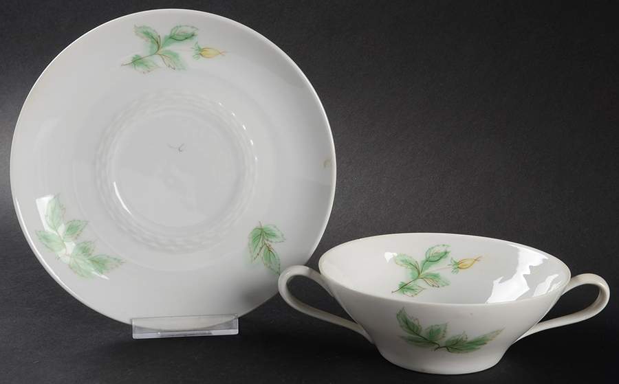 Springtime (Yellow Rose) Flat Cream Soup Bowl & Saucer Set by Rosenthal - Continental-1