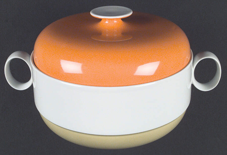 Springtime White (Yellow Inner Ring) Round Covered Vegetable by Rosenthal - Continental-1