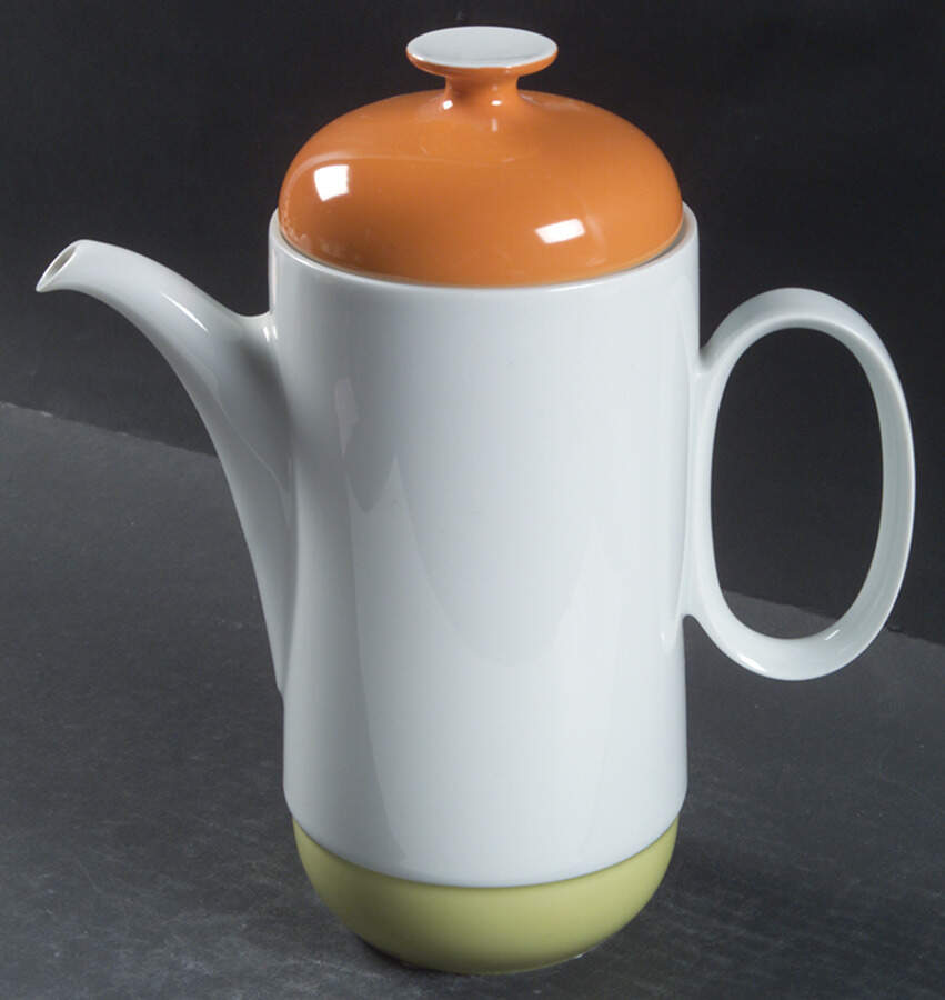 Springtime White (Yellow Inner Ring) Coffee Pot & Lid by Rosenthal - Continental-1