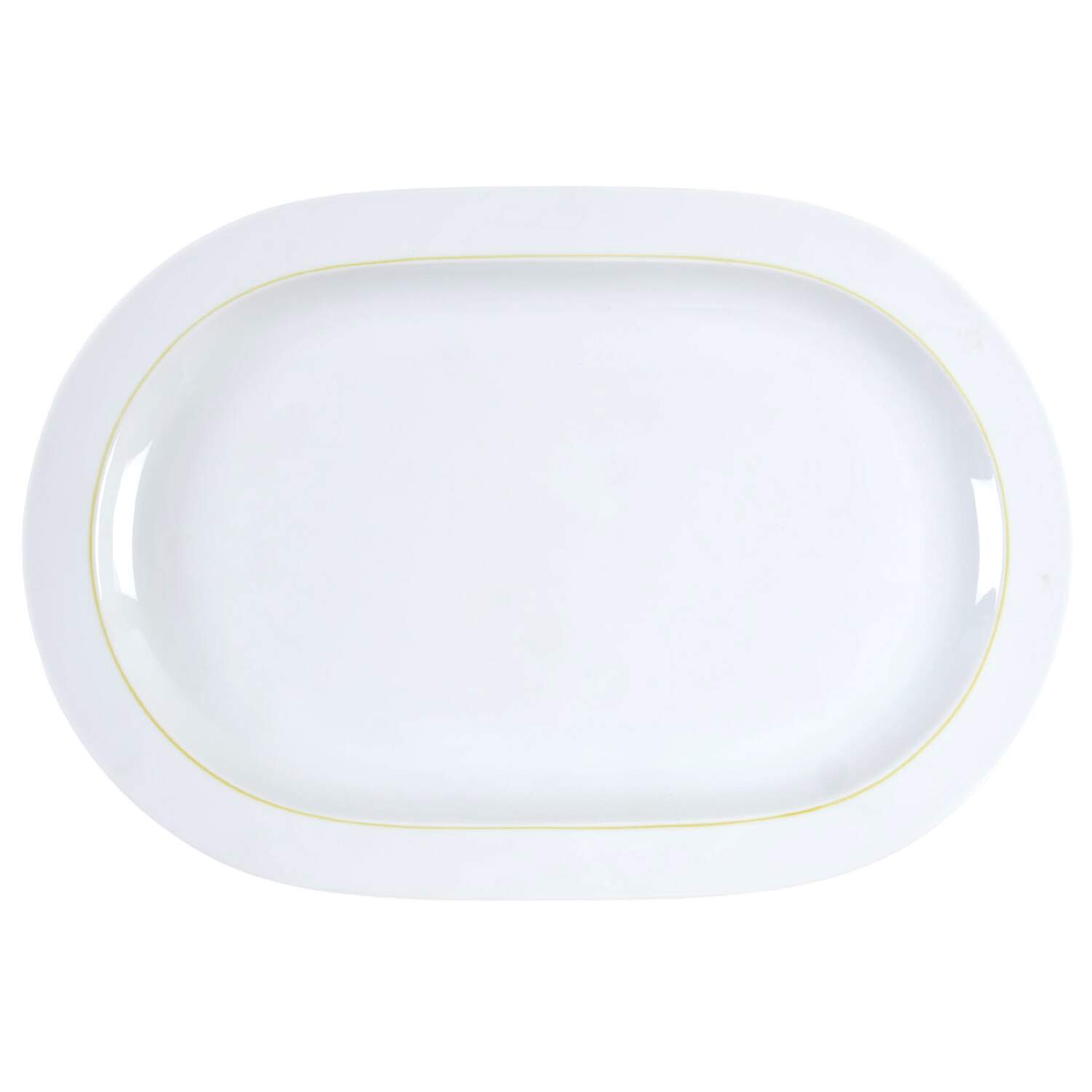 Springtime White (Yellow Inner Ring) 15" Oval Serving Platter by Rosenthal - Continental-1