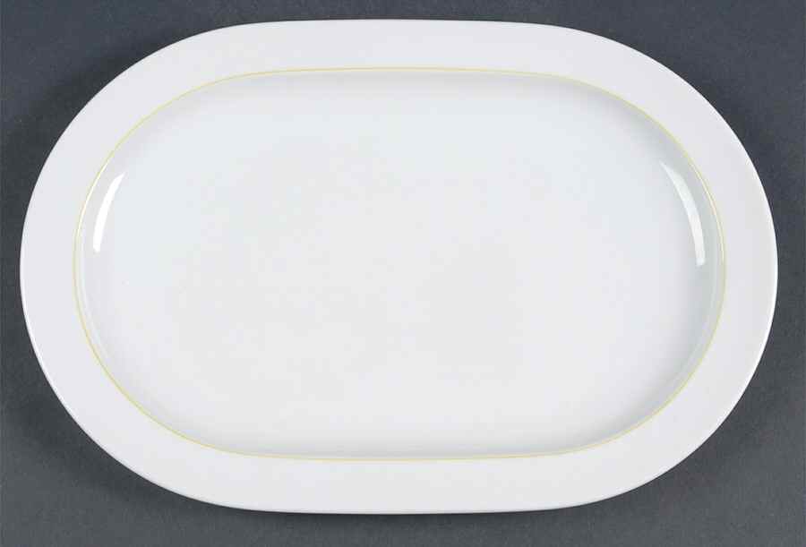 Springtime White (Yellow Inner Ring) 13" Oval Serving Platter by Rosenthal - Continental-1