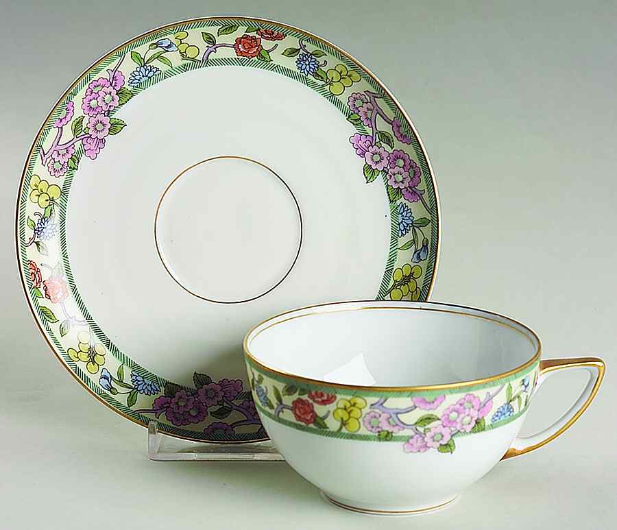 Springtime Multicolor Flat Cup & Saucer Set by Rosenthal - Continental-1