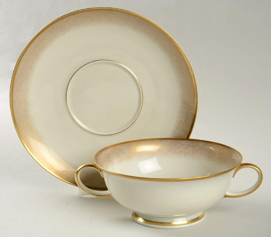 Stardust (Rim) Footed Cream Soup Bowl & Saucer Set by Rosenthal - Continental-1