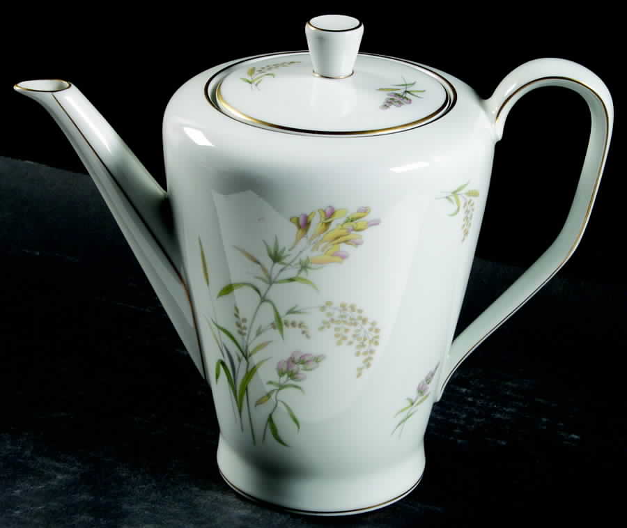 Summer Blossoms White Coffee Pot & Lid by Rosenthal - Continental-1
