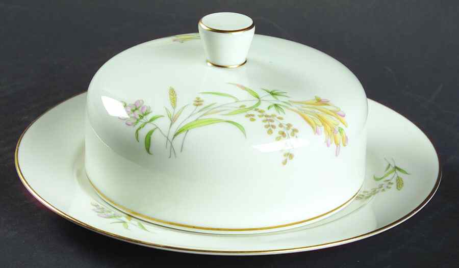 Summer Blossoms White Round Covered Butter by Rosenthal - Continental-1