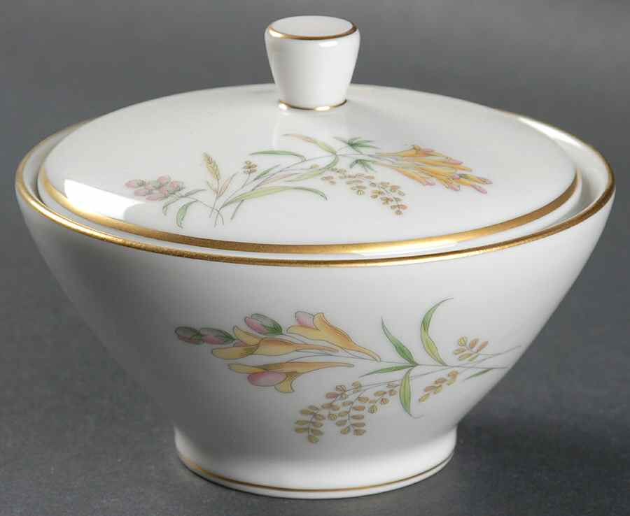 Summer Blossoms White Sugar Bowl & Lid by Rosenthal - Continental-1