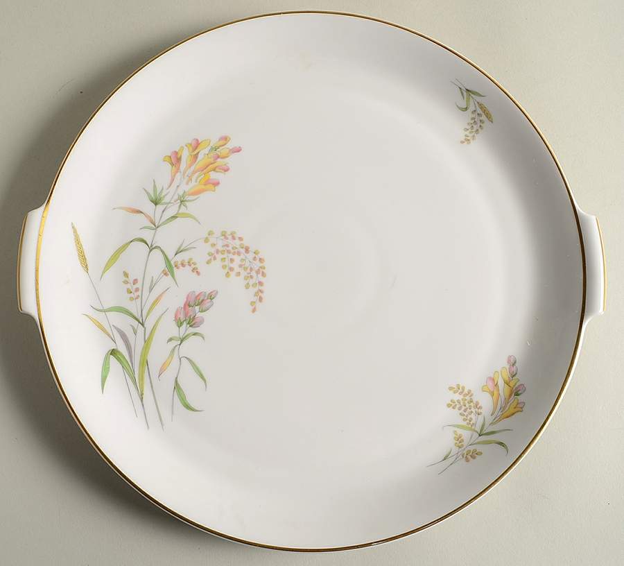 Summer Blossoms White Handled Cake Plate by Rosenthal - Continental-1