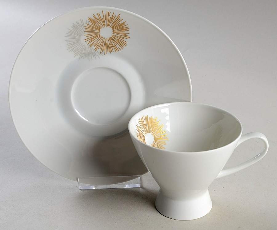 Sunburst Footed Cup & Saucer Set by Rosenthal - Continental-1