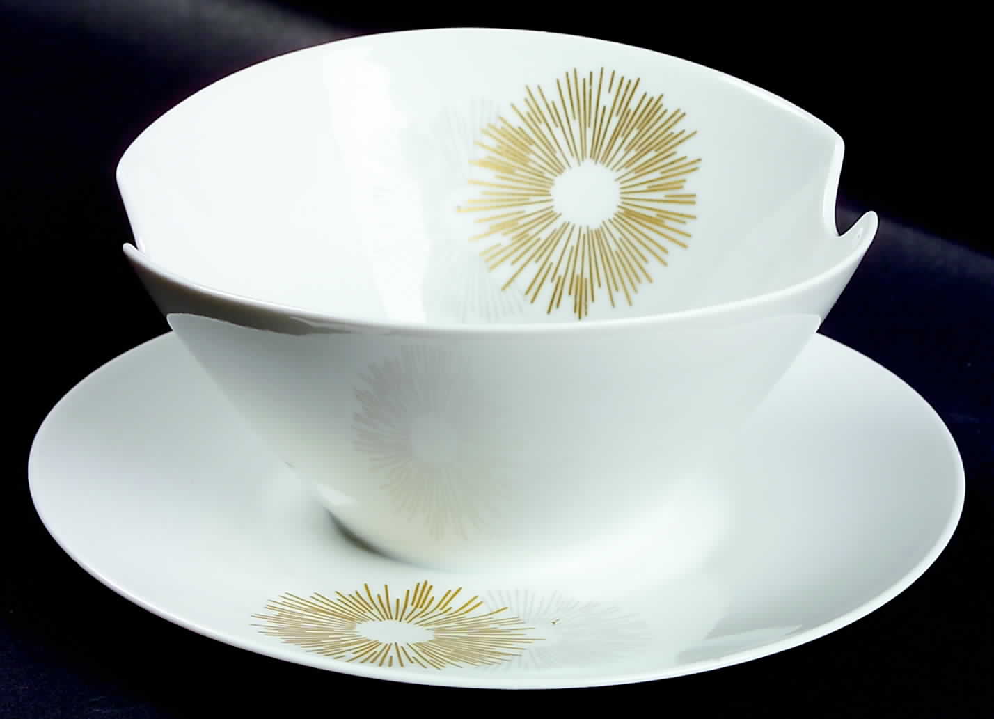 Sunburst Gravy Boat with Attached Underplate by Rosenthal - Continental-1