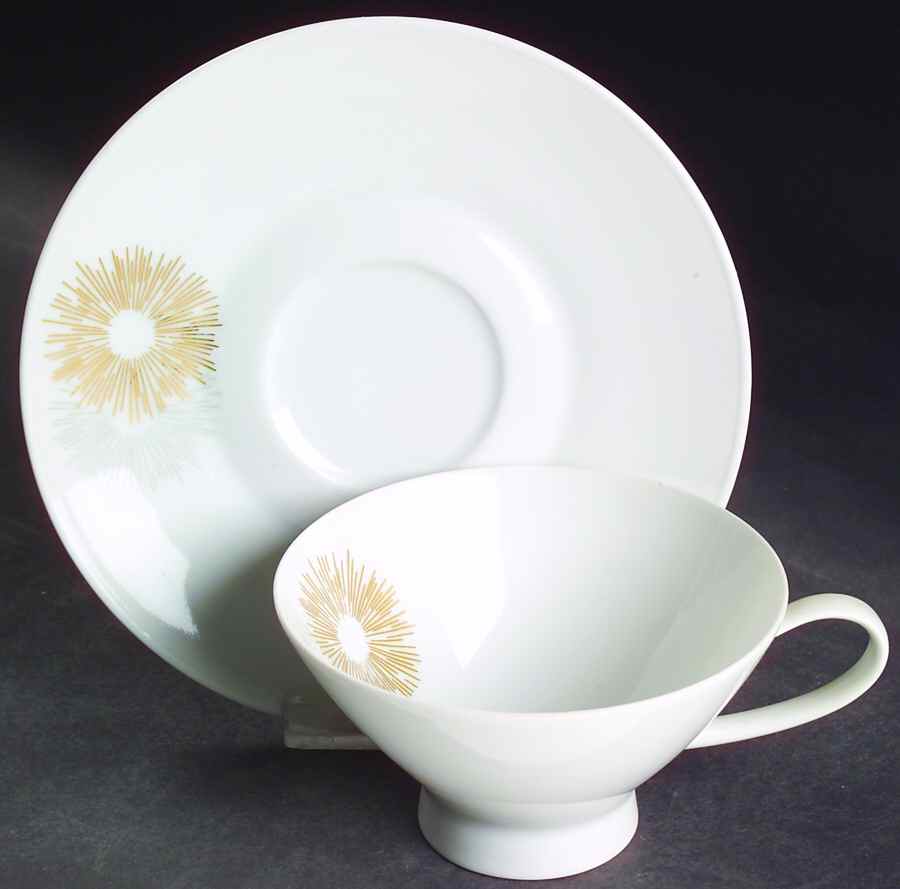 Sunburst Footed Cup & Saucer Set by Rosenthal - Continental-1