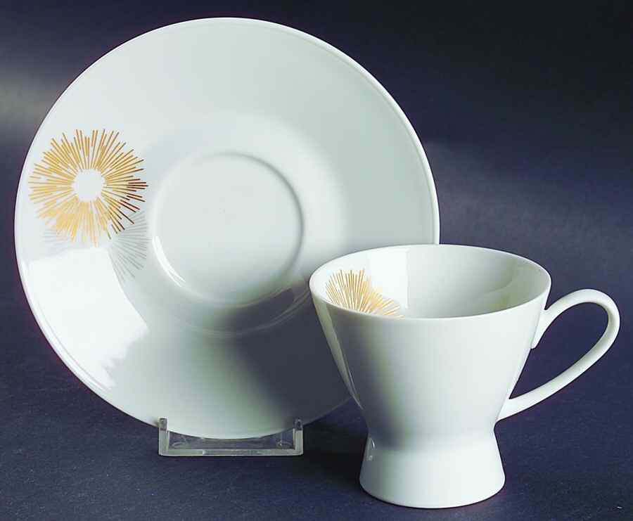 Sunburst Footed Cup & Saucer Set by Rosenthal - Continental-1