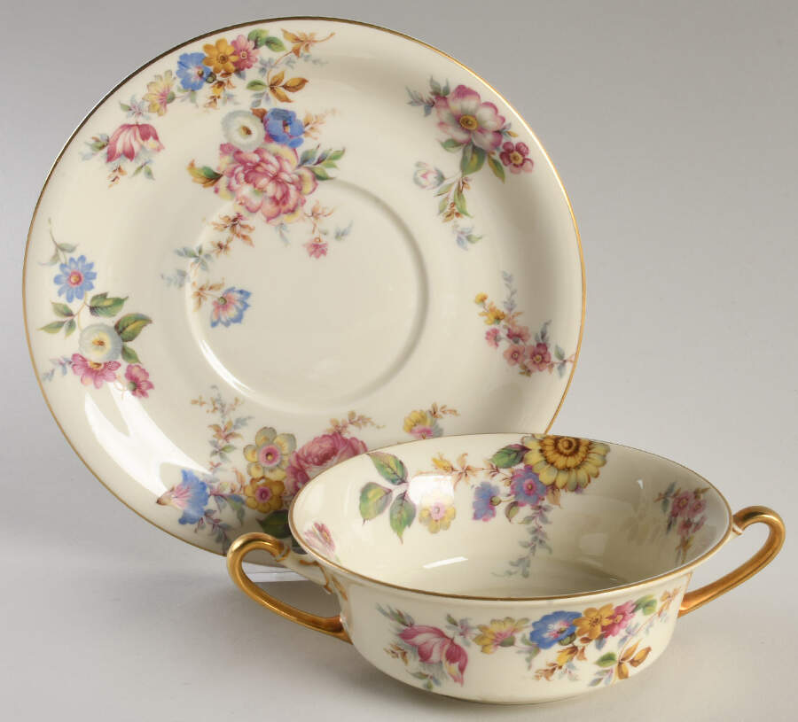 The Sunray Flat Cream Soup Bowl & Saucer Set by Rosenthal - Continental-1