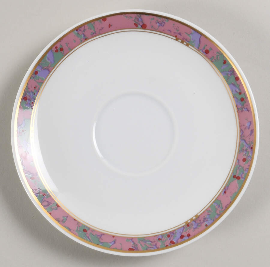 Symphony (Aida, Pink & Green) Saucer for Footed Cup by Rosenthal - Continental-1