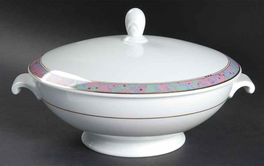 Symphony (Aida, Pink & Green) Round Covered Vegetable by Rosenthal - Continental-1