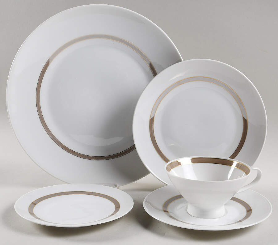 Taupe Band 5 Piece Place Setting by Rosenthal - Continental-1