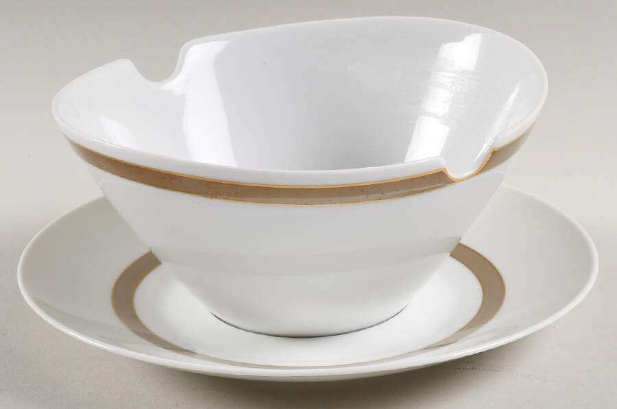 Taupe Band Gravy Boat & Underplate by Rosenthal - Continental-1