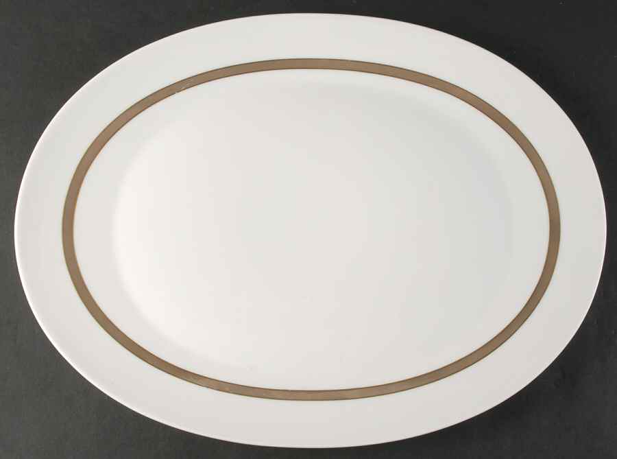 Taupe Band 15" Oval Serving Platter by Rosenthal - Continental-1