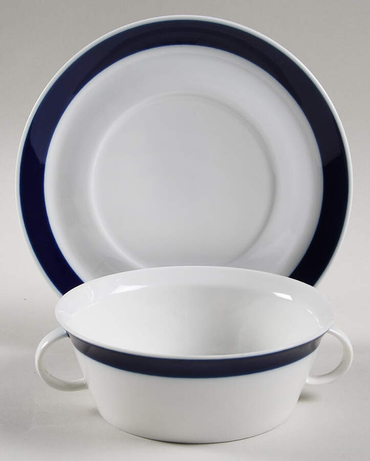 Terzo Flat Cream Soup Bowl & Saucer Set by Rosenthal - Continental-1