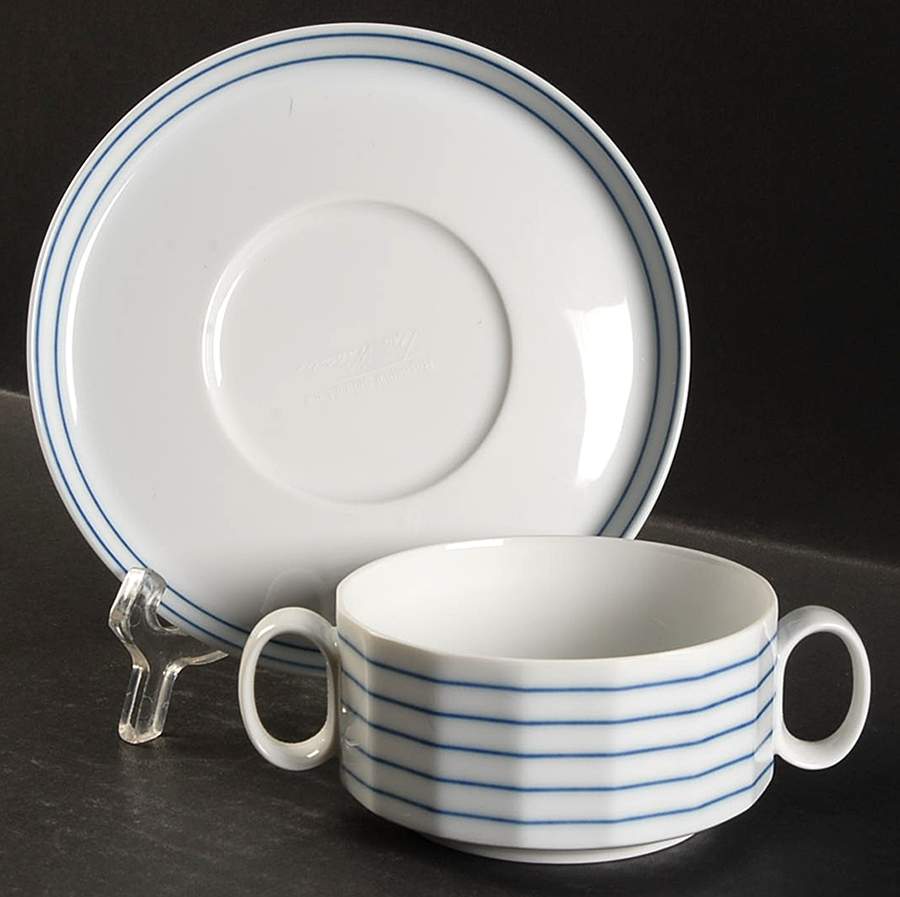 Thebes Flat Cream Soup Bowl & Saucer Set by Rosenthal - Continental-1