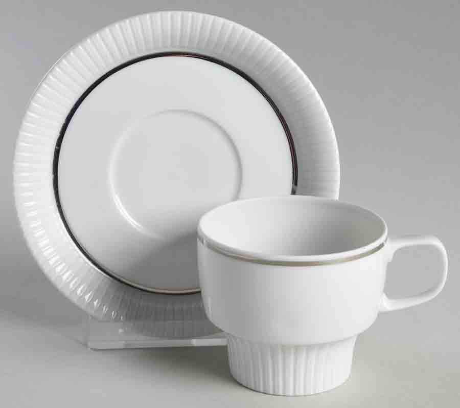 Variation Platinum Flat Cup & Saucer Set by Rosenthal - Continental-1